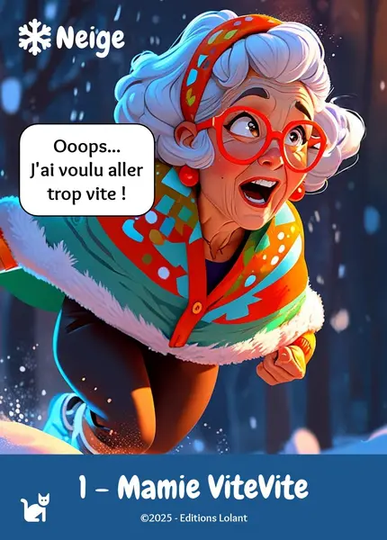 Mamie ViteVite - Jeu de 7 familles - Famille Bleue (Neige)