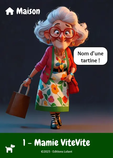 Mamie ViteVite - Jeu de 7 familles - Famille Verte (Maison)